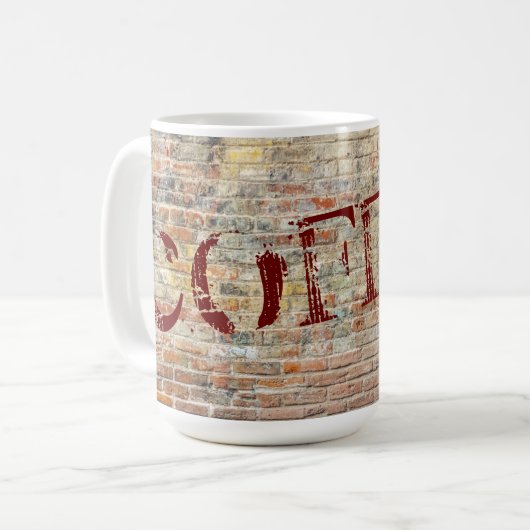 Coffee Brick Wall Graffiti Art Tasse Cup (Vorderseite Links)