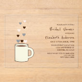 Coffee Bridal Shower Acryleinladungen (Vorderseite)