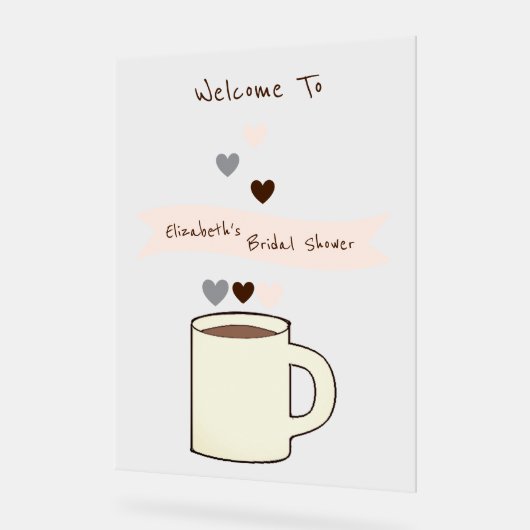 Coffee Bridal Shower Acrylschild (Winkel)