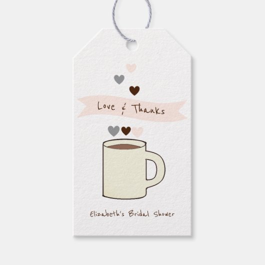 Coffee Bridal Shower Geschenkanhänger (Vorderseite)