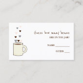 Coffee Bridal Shower Guess How Many Beans Begleitkarte (Vorderseite)