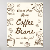 Coffee Bridal Shower Guess How Many Coffee Beans  Poster (Vorne)