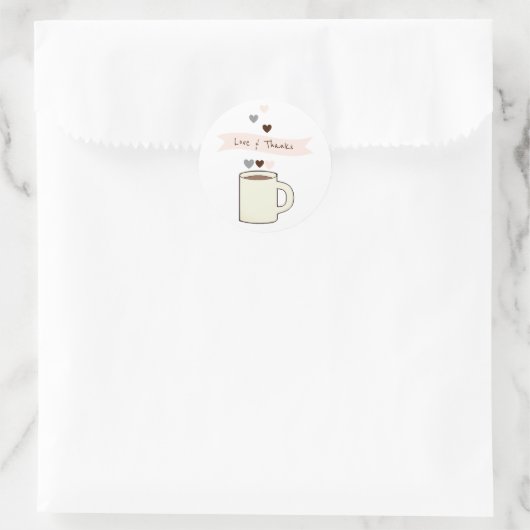 Coffee Bridal Shower Runder Aufkleber (Tasche)