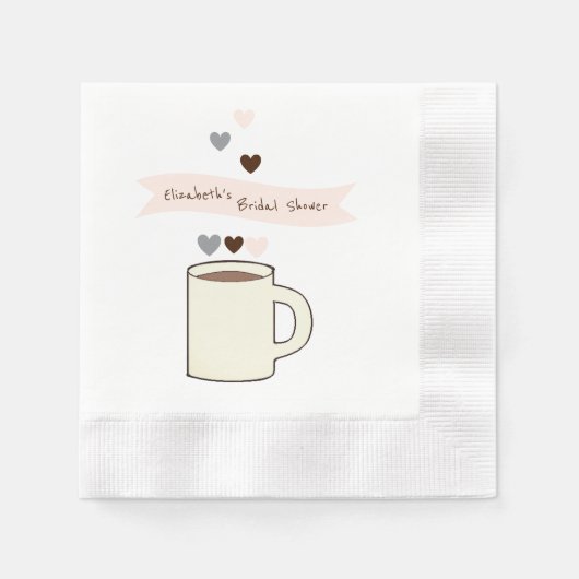 Coffee Bridal Shower Serviette (Vorderseite)