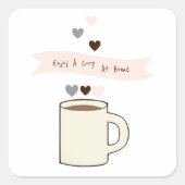 Coffee Bridal Shower Take Home Coffee Quadratischer Aufkleber (Vorderseite)