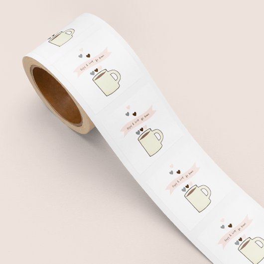 Coffee Bridal Shower Take Home Coffee Quadratischer Aufkleber