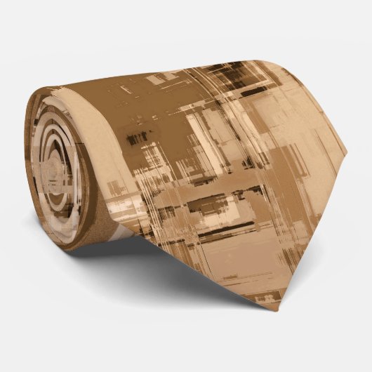 Coffee Brown Abstrakt Trendy Krawatte (Gerollt)