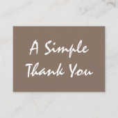 Coffee Brown Einfaches Skript Vielen Dank Visitenkarte (Vorderseite)