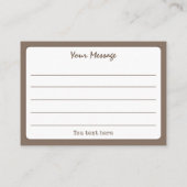 Coffee Brown Einfaches Skript Vielen Dank Visitenkarte (Rückseite)