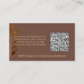 Coffee Brown Gold Leaf Foto Hochzeit RSVP QR Code Begleitkarte (Vorderseite)