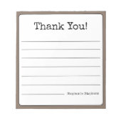 Coffee Brown Retro Vielen Dank, dass Sie Ihren Nam Notizblock (Vorderseite)