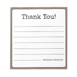 Coffee Brown Retro Vielen Dank, dass Sie Ihren Nam Notizblock