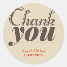 Coffee Brown Vintag Typografie Danke Stickers