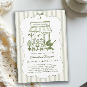 Coffee Brunch Bebe Brewing Neutrale Babyparty Einladung