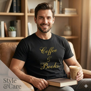 Coffee & Bücher Text Schwarz Herren Tri-Blend Shirt