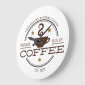 Coffee business logo große wanduhr (Winkel)