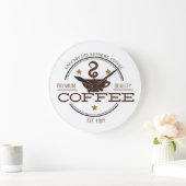 Coffee business logo große wanduhr (Zuhause)