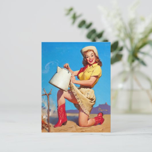 Coffee Button Up Postkarte (Stehend Vorderseite)