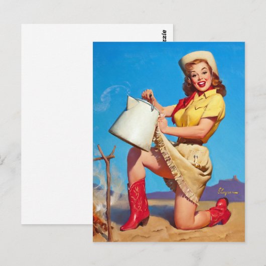 Coffee Button Up Postkarte (Vorne/Hinten)