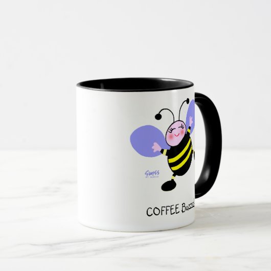 Coffee Buzz Bumblebee Coffein Addict Niedlich Funn Tasse (VorderseiteRechts)