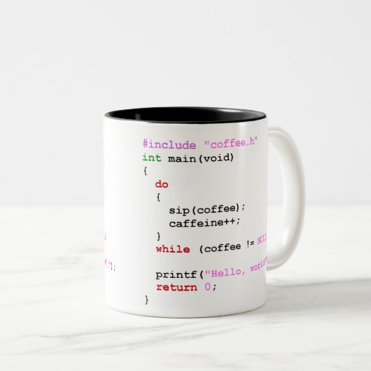 Coffee.c Programmierung Zweifarbige Tasse (VorderseiteRechts)