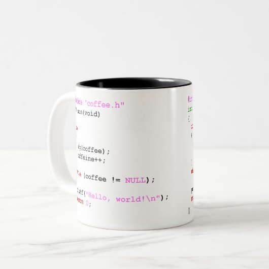 Coffee.c Programmierung Zweifarbige Tasse (Vorderseite Links)