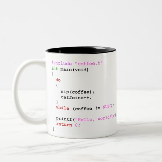 Coffee.c Programmierung Zweifarbige Tasse (Links)