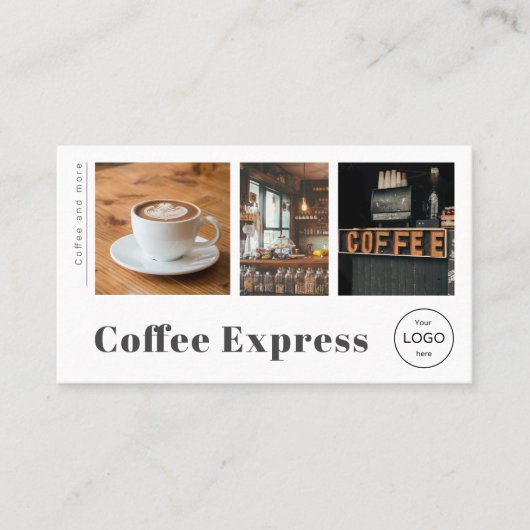 Coffee Café Bar Restaurant Foto Business Card Visitenkarte (Vorderseite)