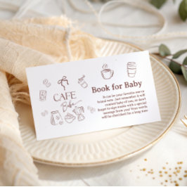 Coffee Cafe Bebe Brewing Book for Baby Shower Begleitkarte