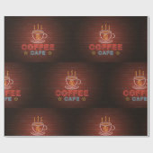 Coffee Café Neon Sign Geschenkpapier (Flach)