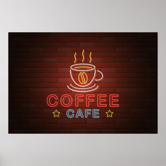 Coffee Café Neon Sign Poster (Vorne)
