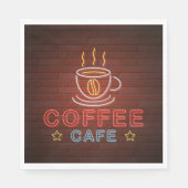 Coffee Café Neon Sign Serviette (Vorderseite)