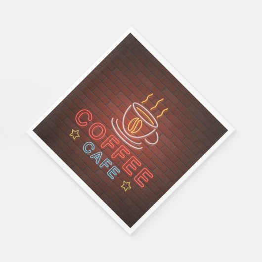 Coffee Café Neon Sign Serviette (Ecke)