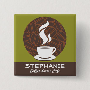 Coffee Café Shop Custom Employee Name Abzeichen Button