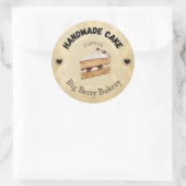 Coffee Cake Labels | Personalisierte Bäckerei Pa Runder Aufkleber (Tasche)