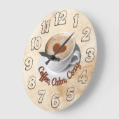 Coffee, Calm, Cozy Wall Clock Design Große Wanduhr (Winkel)