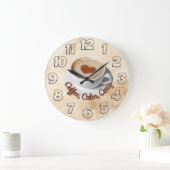 Coffee, Calm, Cozy Wall Clock Design Große Wanduhr (Zuhause)