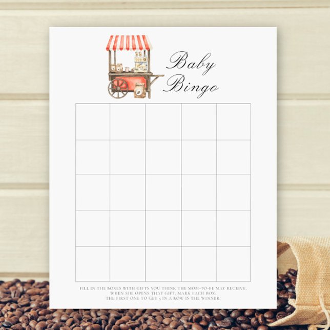 Coffee Cart Baby shower bingo game (Von Creator hochgeladen)