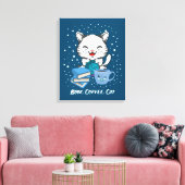 Coffee Cat Canvas Print Leinwanddruck (Insitu (Wohnzimmer))