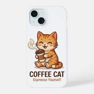 Coffee Cat Espresso Yourself Süße Katze iPhone 15 Hülle
