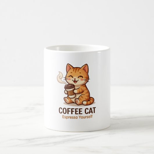 Coffee Cat Espresso Yourself Süßes Kätzchen Kaffeetasse (Mittel)