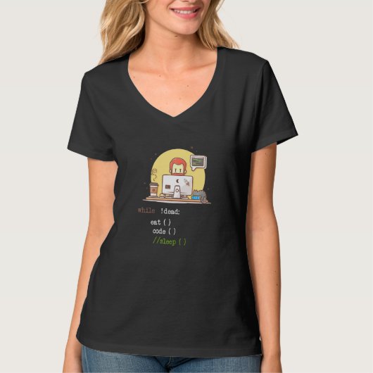 Coffee Cat IT Programmcode Programmer Coder Comput T-Shirt (Vorderseite)