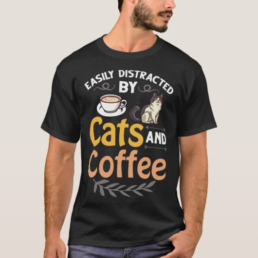 Coffee Cat Shop Machine Kitten Mug Beans T-Shirt (Vorderseite)