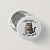 Coffee Cat Wisdom Button (Vorne & Hinten)