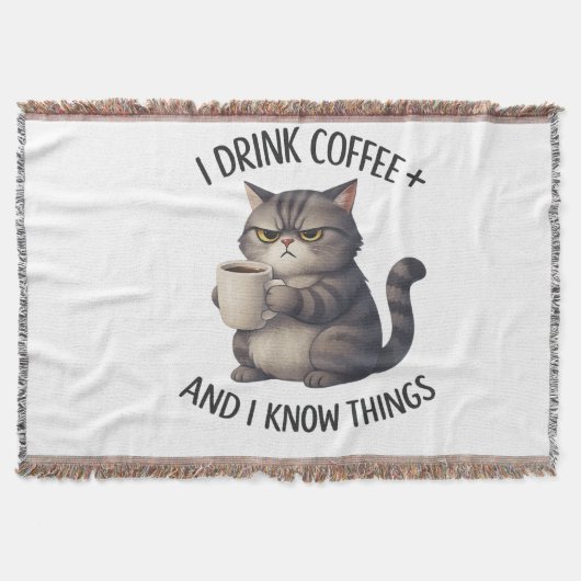 Coffee Cat Wisdom Decke (Vorderseite)