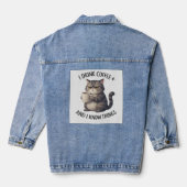 Coffee Cat Wisdom Jeansjacke (Rückseite)