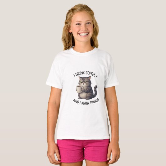 Coffee Cat Wisdom T-Shirt (Vorne ganz)