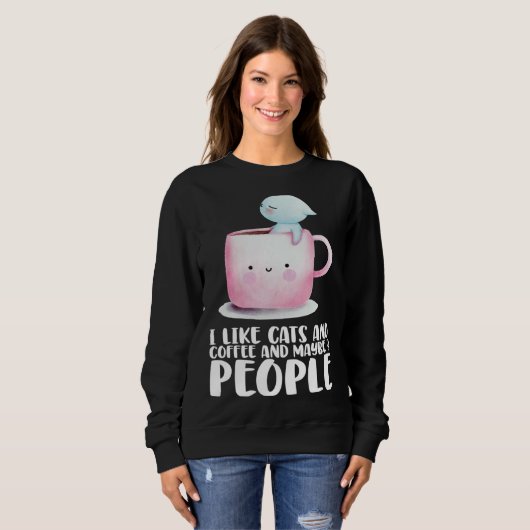 Coffee Cats Coffee Cat Cat Coffee Sweatshirt (Vorne ganz)