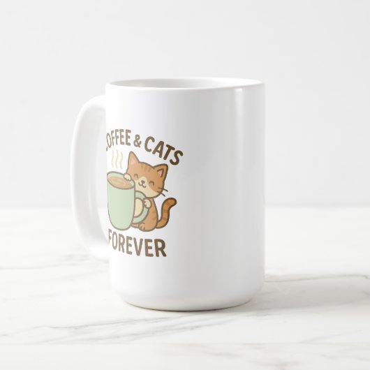 Coffee & Cats Forever Cute Cat Mug ☕🐾 Kaffeetasse (Vorderseite Links)