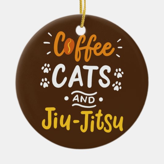 Coffee Cats Jiu Jitsu Brazilian Jiu Jitsu Keramik Ornament (Vorne)